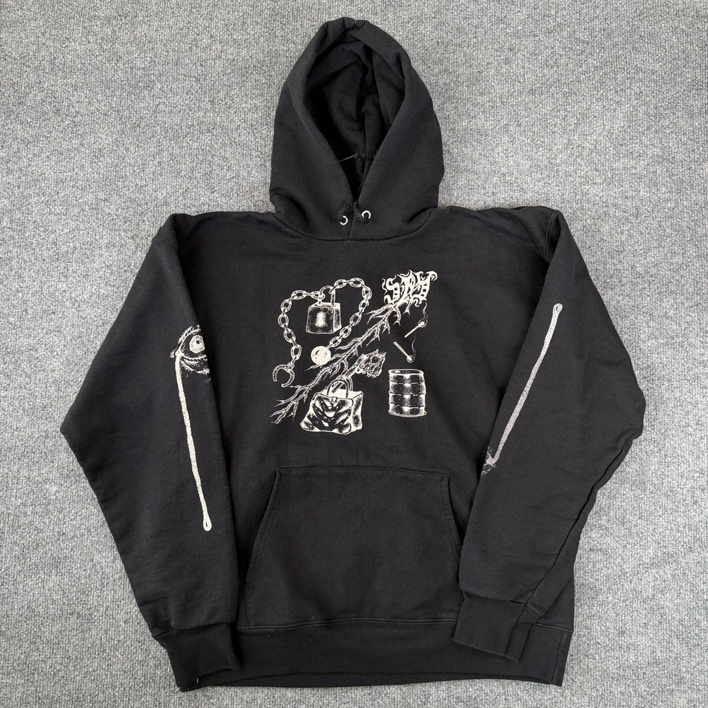 Spy Hoodie Mens M Black Hardcore Band Pullover Jivebomb Gel Ingrown C4